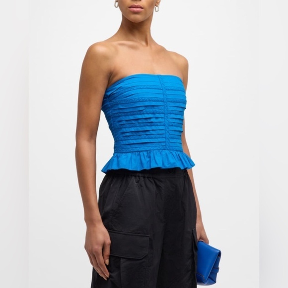 Ramy Brook Annie Strapless Peplum Blouse Size 00